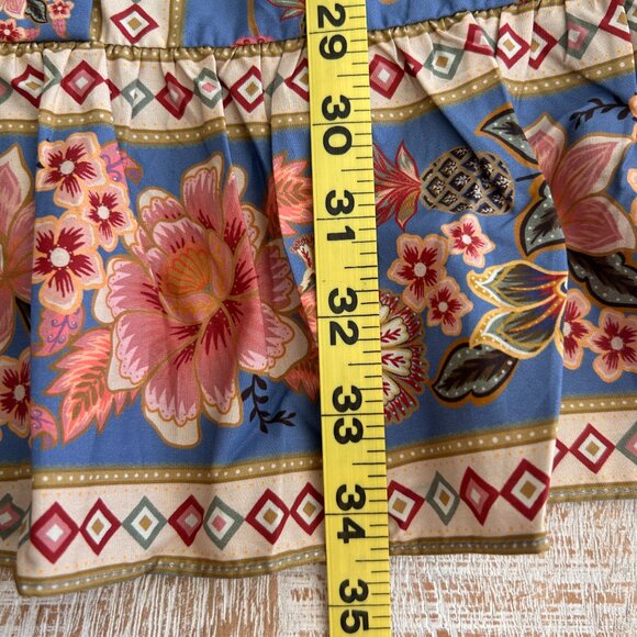 Farm Rio Superbloom Tapestry Blue Mini Floral Dress NWT Size Medium NWT - Picture 10 of 11